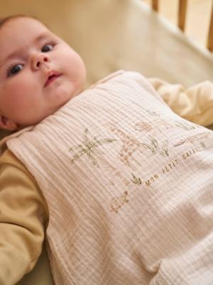 Zomertrappelzak van katoengaas BABYLON zandbeige