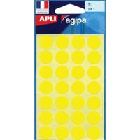 Agipa ronde etiketten in etui diameter 15 mm, geel, 168 stuks, 28 per blad - thumbnail