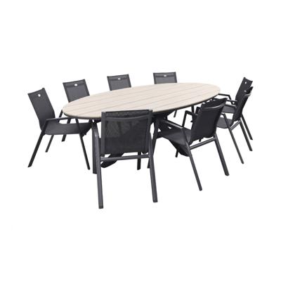 Hartman Napoli stapelstoel Xerix / GI Edison 280x140 cm. tafel - ovale tuinset