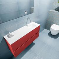 Mondiaz Ada 100cm toiletmeubel fire met wastafel talc rechts zonder kraangat - thumbnail