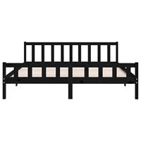 Bedframe massief hout zwart 200x200 cm - thumbnail