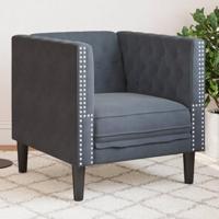 Fauteuil Chesterfield-stijl fluweel donkergrijs - thumbnail