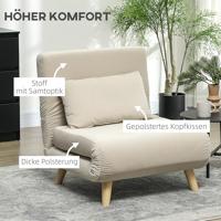 HOMCOM Slaapstoel (Breedte 72 cm, Beige) - thumbnail