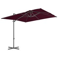 Zweefparasol met stalen paal 250x250 cm bordeauxrood - thumbnail