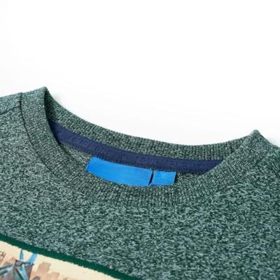 Kindershirt met lange mouwen dinosaurusprint 92 gemleerd donkergroen