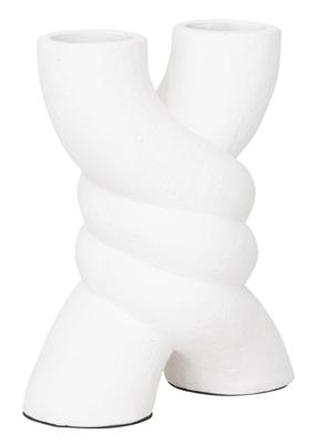 MUST Living Vaas 'Spiral' Terracotta, 38cm, kleur Wit