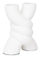 MUST Living Vaas 'Spiral' Terracotta, 38cm, kleur Wit - thumbnail