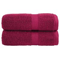 VidaXL Premium washandjes solund 2 stuks bordeaux 30x30cm 600 g/m² - thumbnail