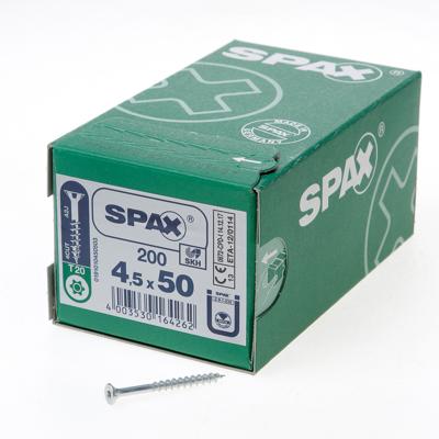 200 Spax schroeven 4,5x50mm deeldraad verzonken kop T20
