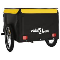 VidaXL Fietstrailer 45 kg ijzer zwart en geel - thumbnail