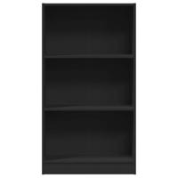 Boekenkast 60x24x109 cm bewerkt hout zwart - thumbnail