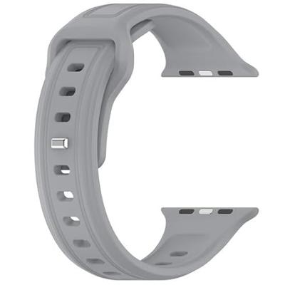 By Qubix - Square siliconen band - Grijs - Compatible met Apple Watch 38mm / 40mm / 41mm / 42mm - Compatible Apple watch bandjes