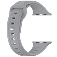 By Qubix - Square siliconen band - Grijs - Compatible met Apple Watch 38mm / 40mm / 41mm / 42mm - Compatible Apple watch bandjes - thumbnail