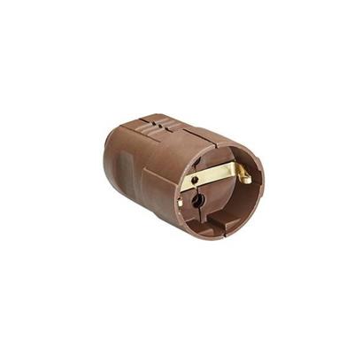 BACHMANN Geaarde stekker female, bruin onbreekbaar monteerbaar