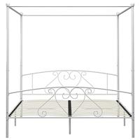 Hemelbedframe metaal wit 180x200 cm - thumbnail