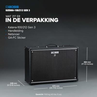 Boss Katana 100/212 Gen 3 100 Watt gitaarversterker combo