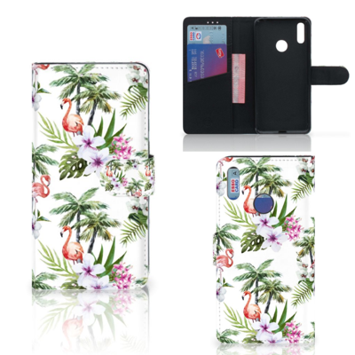 Huawei Y7 (2019) | Telefoonhoesje | Met pasjeshouder | Flamingo Palms Huawei Y7 (2019) | Telefoonhoesje | Met pasjeshouder | Flamingo Palms