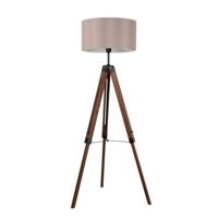 Eglo Landelijke vloerlampLantada 106cm Tripod hout met taupe - 44115 - thumbnail