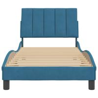 Bedframe zonder matras "Hanko" fluweel blauw 90x200 cm - thumbnail