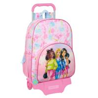 Schoolrugzak met Wielen Barbie Painterly Roze Hemelsblauw 33 x 42 x 14 cm - thumbnail