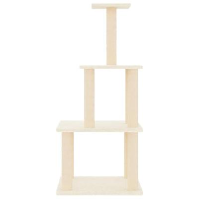 VidaXL Kattenmeubel met sisal krabpalen 111 cm crèmekleurig - thumbnail