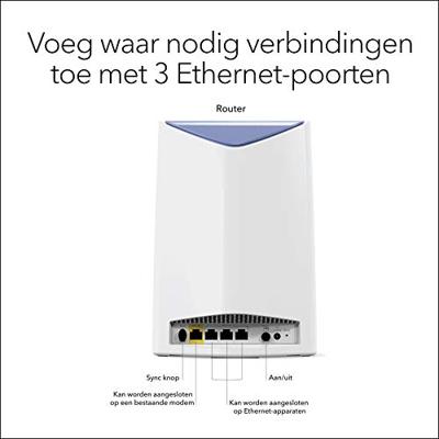 NETGEAR Orbi Pro SRR60 zakelijk draadloos mesh-systeem voor bedrijven (tri-band mesh-router van 3000 Mbps met een dekking tot 175 m², plug-and-play, AC3000, draadloos LAN access point, SRR60-100EUS)