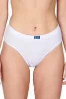 Dames High leg slip 3270 sport - Dames onderbroek - kanten ondergoed -badstof kruisje - wit en zwart - thumbnail