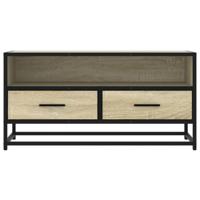 Tv-meubel 80x34,5x40 cm bewerkt hout metaal sonoma eikenkleurig - thumbnail