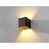 Artdelight Vierkante wandlampFulda zwart met goud - WL FULDA ZW-MG - thumbnail