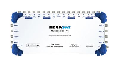 MegaSat 0600154 Satelliet multiswitch Ingangen (satelliet): 17 (16 satelliet / 1 terrestrisch) Aantal gebruikers: 8
