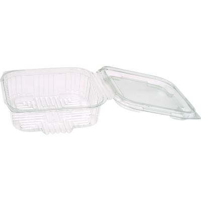 Bak | Gerecycled PET | 375ml | incl. Vaste deksel | saladebak | 125x123x transparant | 600 stuks