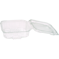 Bak | Gerecycled PET | 375ml | incl. Vaste deksel | saladebak | 125x123x transparant | 600 stuks - thumbnail