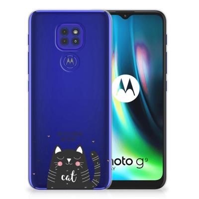 Motorola Moto G9 Play | E7 Plus Telefoonhoesje met Naam Cat Good Day Motorola Moto G9 Play | E7 Plus Telefoonhoesje met Naam Cat Good Day