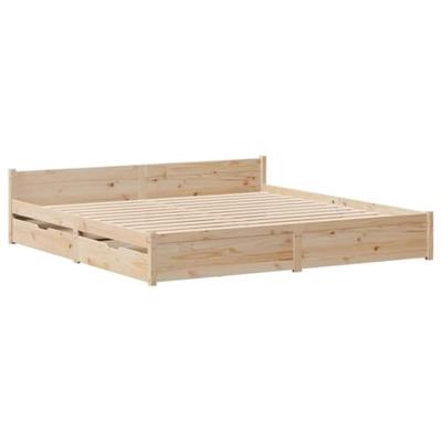 Bedframe zonder matras massief grenenhout 200x200 cm