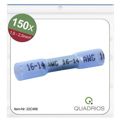 Quadrios 22C466 Stootverbinder Met krimpkous 1.5 mm² 2.5 mm² Volledig geïsoleerd Blauw 1 set(s) Quadrios 22C466 Stootverbinder Met krimpkous 1.5 mm² 2.5 mm² Volledig geïsoleerd Blauw 1 set(s)