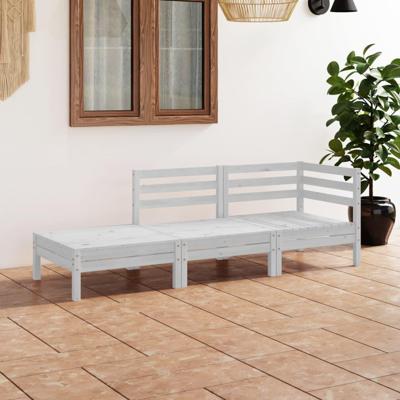 3-delige Loungeset massief grenenhout wit 3-delige Loungeset massief grenenhout wit