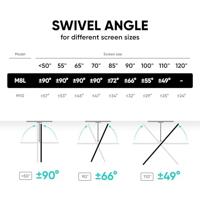 ONKRON M8L-B Draai- en kantelbare TV-beugel voor 42“-110” max. 100 kg, met draaifunctie, zwart - thumbnail