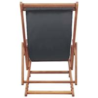 Strandstoel inklapbaar stof grijs - thumbnail