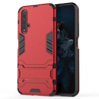 Schokbestendige PC + TPU Case voor Huawei Honor 20 met houder (rood) - thumbnail
