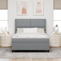 Boxspringbed met matras stof lichtgrijs 140x200 cm - thumbnail