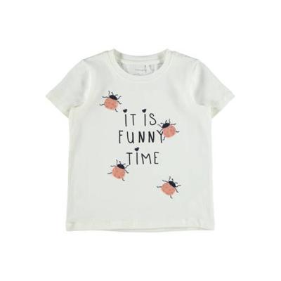 NAME IT MINI T-shirt Dasa met biologisch katoen wit/roze NAME IT MINI T-shirt Dasa met biologisch katoen wit/roze