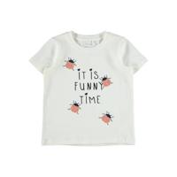 NAME IT MINI T-shirt Dasa met biologisch katoen wit/roze - thumbnail