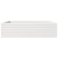 VidaXL Plantenbak 90x90x23 cm massief grenenhout wit - thumbnail