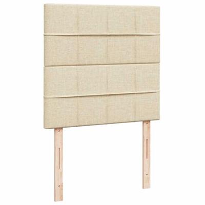 Boxspring met matras stof crèmekleurig 90x200 cm