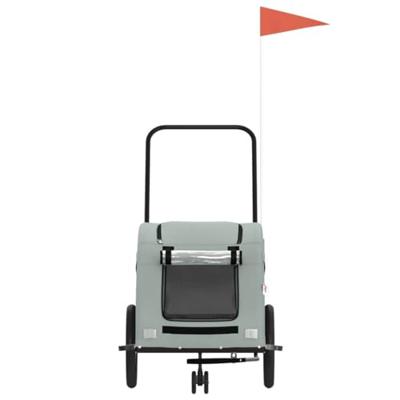 Hondenfietstrailer oxford stof en ijzer grijs - thumbnail