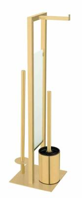 Wenko Toiletrolhouder met toiletborstel Rivalta Gold