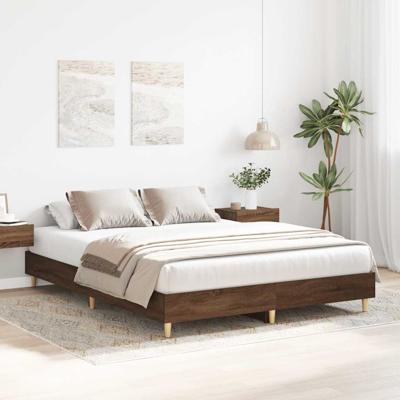 Bedframe zonder matras 150x200 cm spaanplaat bruin eiken