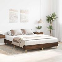 Bedframe zonder matras 150x200 cm spaanplaat bruin eiken - thumbnail