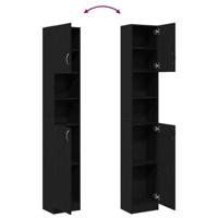 Badkamerkast 32x25,5x190 cm spaanplaat zwart eikenkleurig - thumbnail