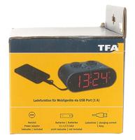TFA Dostmann 60.2551.01 Wekker Zendergestuurd Zwart Alarmtijden 1 USB-aansluiting, Groot display - thumbnail